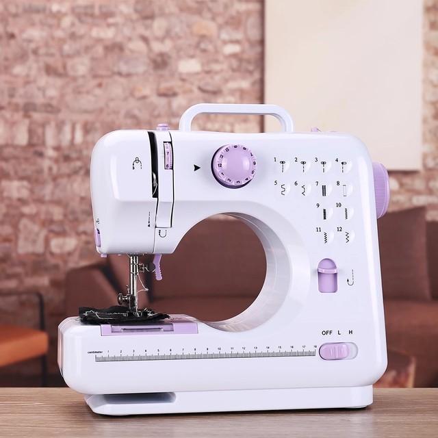 Portable Sewing Machine Mini Electric Household Crafting Mending Overlock  12 Stitches with Presser Foot Pedal Beginners - AliExpress